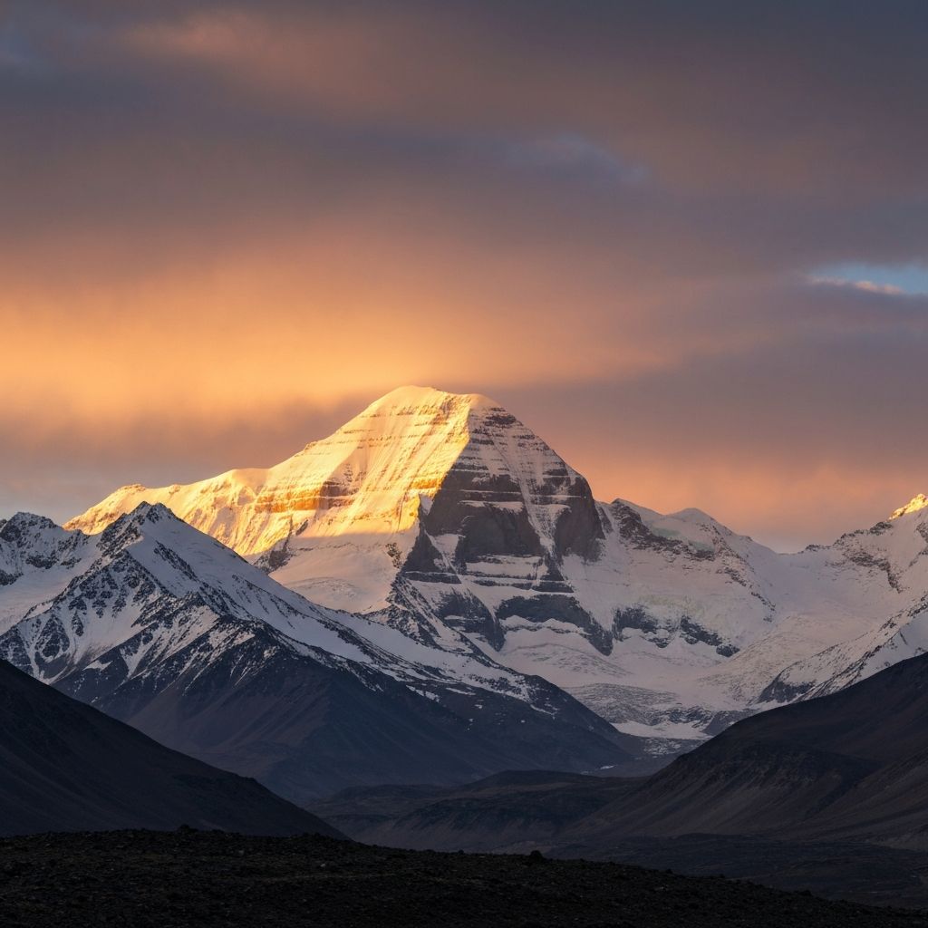 Majestic Mount Kailash at sunrise